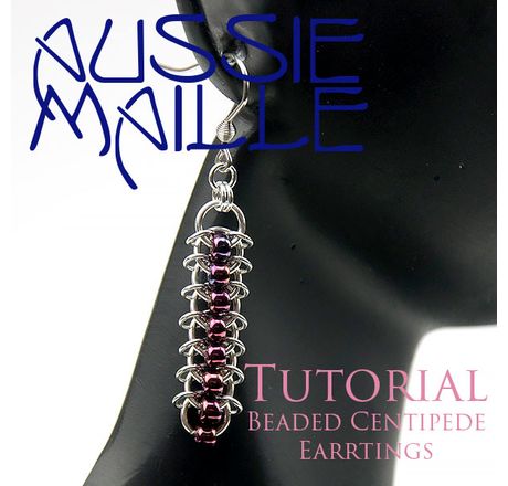 Beaded Centipede Earrings